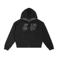 Contrast Plaid Boxy Zip Hoodie
